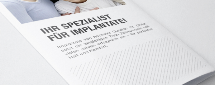 Faltblatt Implantologie